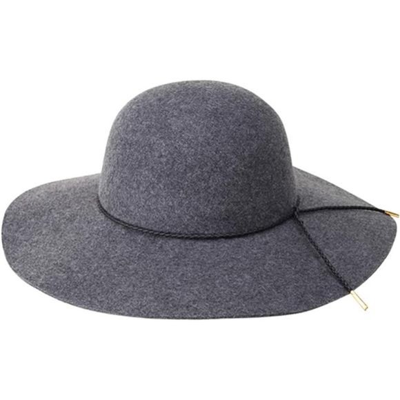 Retro Wide Brim Large Floppy Panama Hat Grey